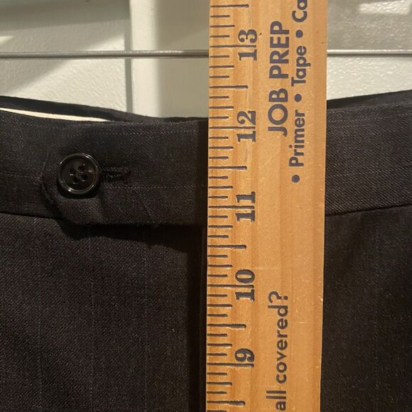 Tommy Hilfiger Pants Men 34x28.5 Charcoal Grey Pinstripe Cashmere Blend Pleated - Picture 12 of 15